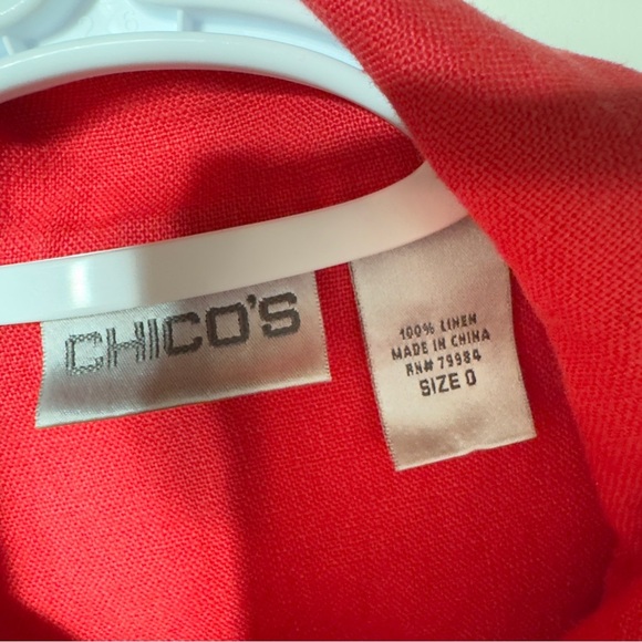 Chico's 100% Linen Trucker Jacket Fuscia Women Size 0 - Picture 6 of 7